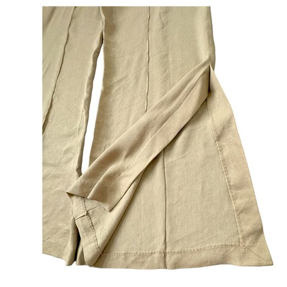 La Ligne Women's Size 10 Lizzie Side Viscose Linen Silk Pant Khaki NWT - Picture 3 of 9